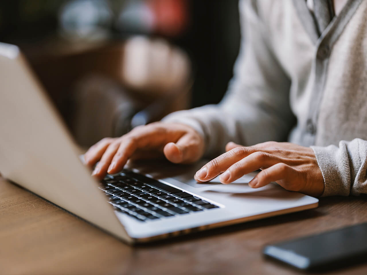 person typing