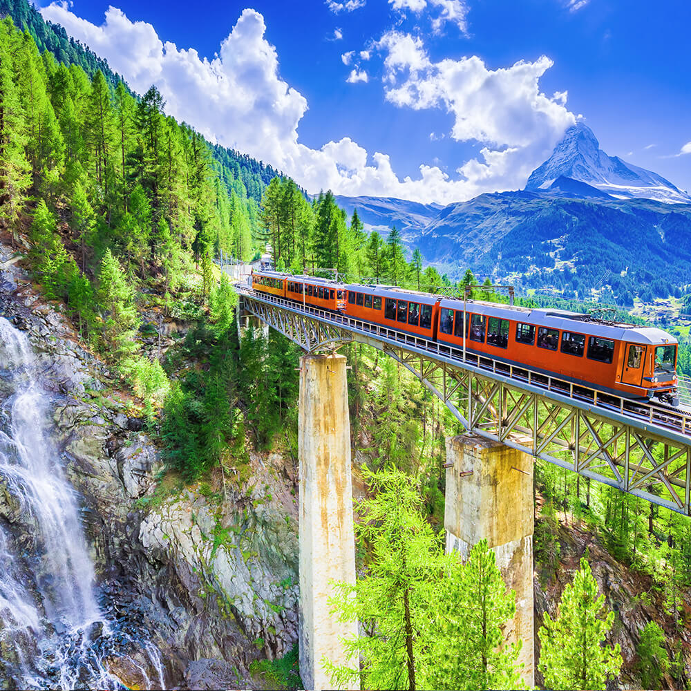 Train passing by Zermatt