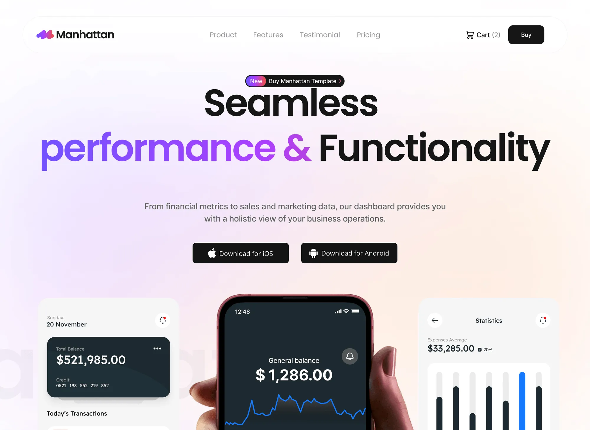 SaaS Webflow Template - Manhattan - Created by Wedoflow.com and Azwedo.com