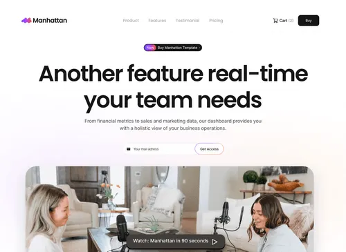 SaaS Webflow Template - Manhattan - Created by Wedoflow.com and Azwedo.com