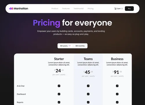 SaaS Webflow Template - Manhattan - Created by Wedoflow.com and Azwedo.com
