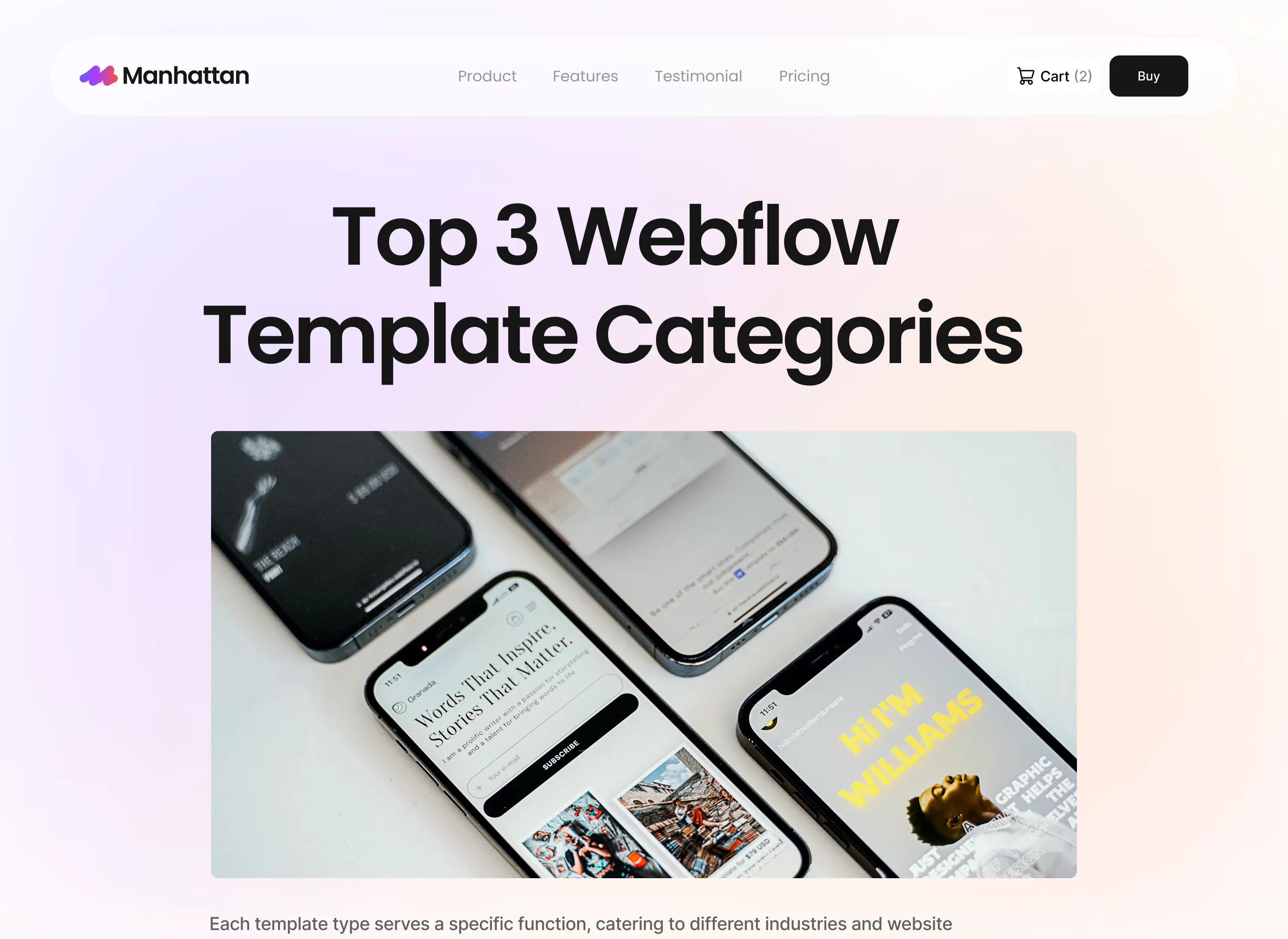 SaaS Webflow Template - Manhattan - Created by Wedoflow.com and Azwedo.com