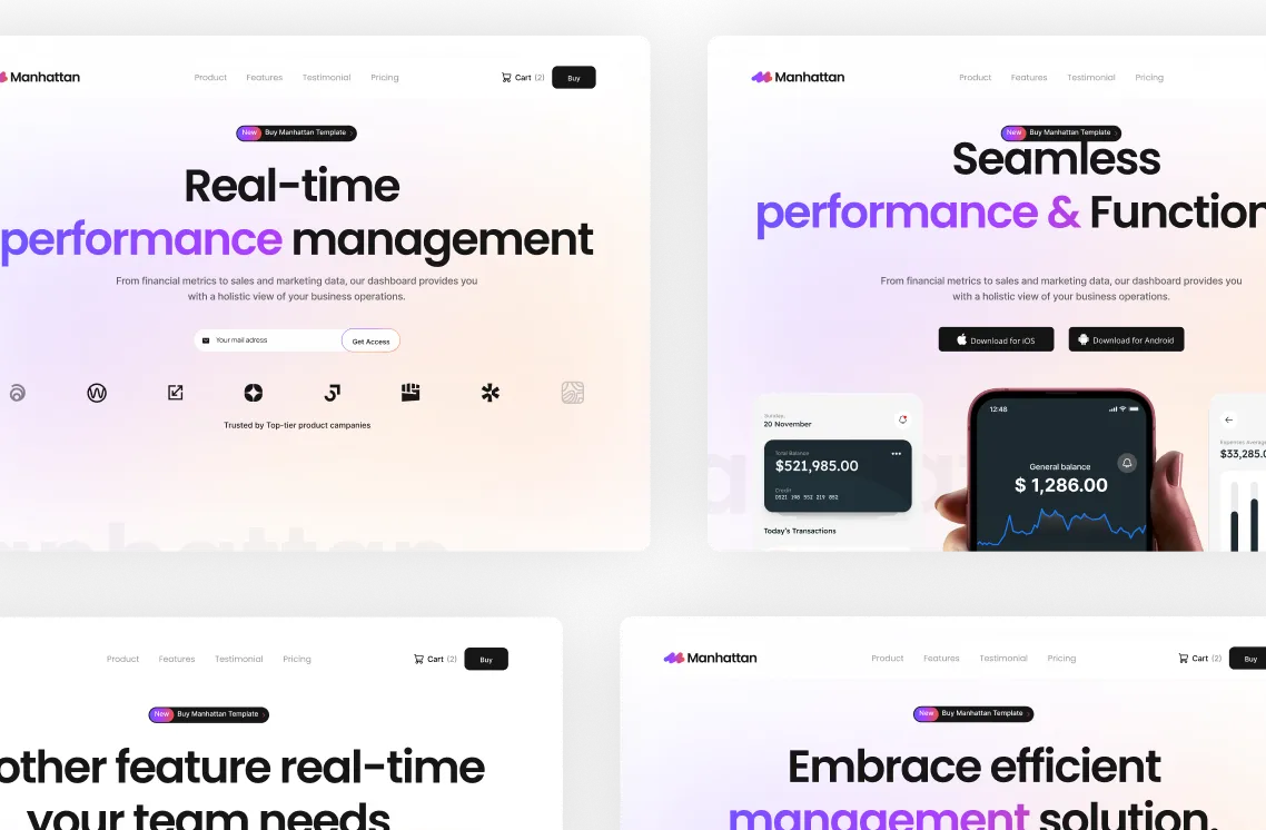 SaaS Webflow Template - Manhattan - Created by Wedoflow.com and Azwedo.com