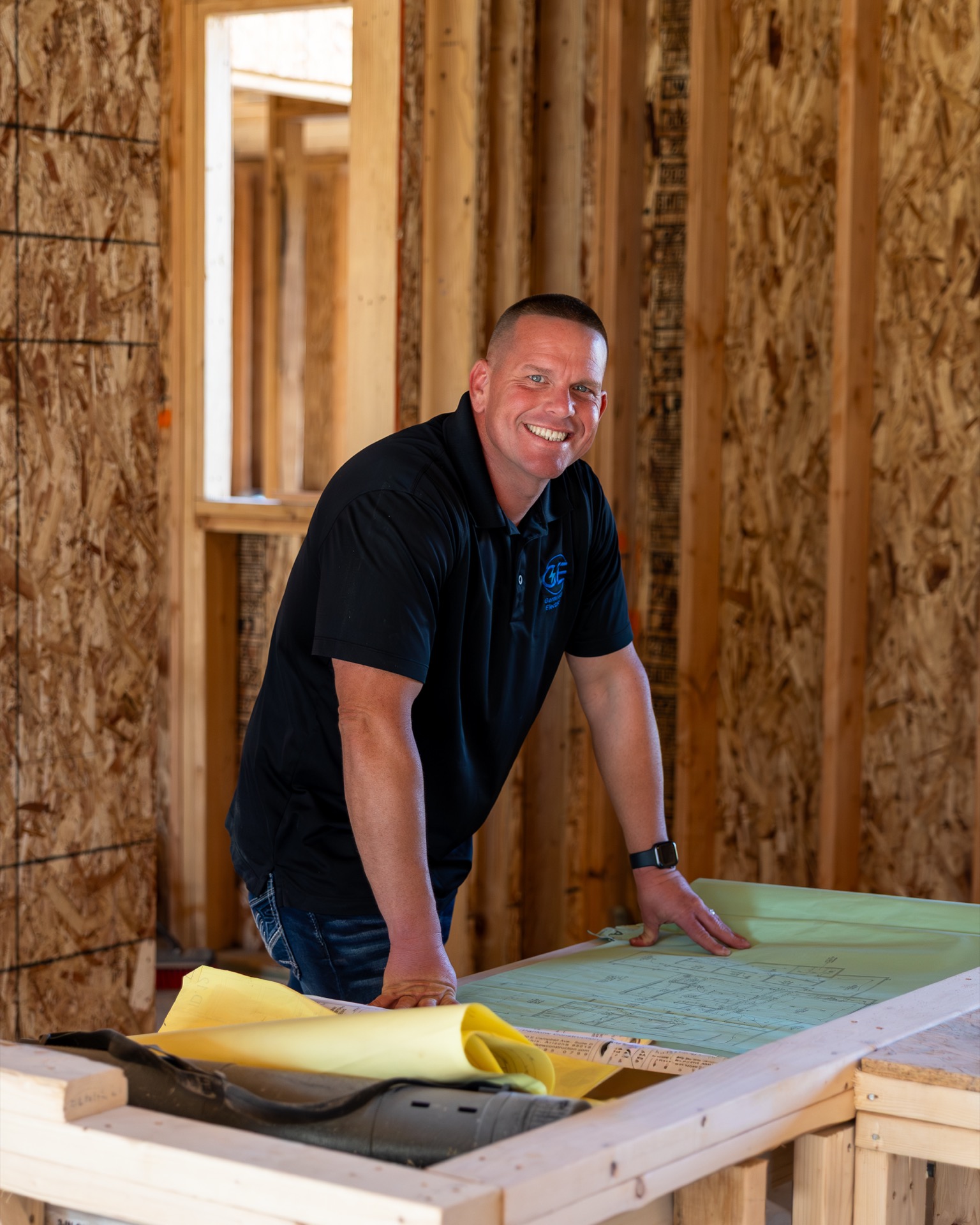 Wiring of electrical cables on the base of a new build home