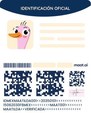 Identificación oficial INE utilizada para validar la identidad de una persona mediante maat.ai.
