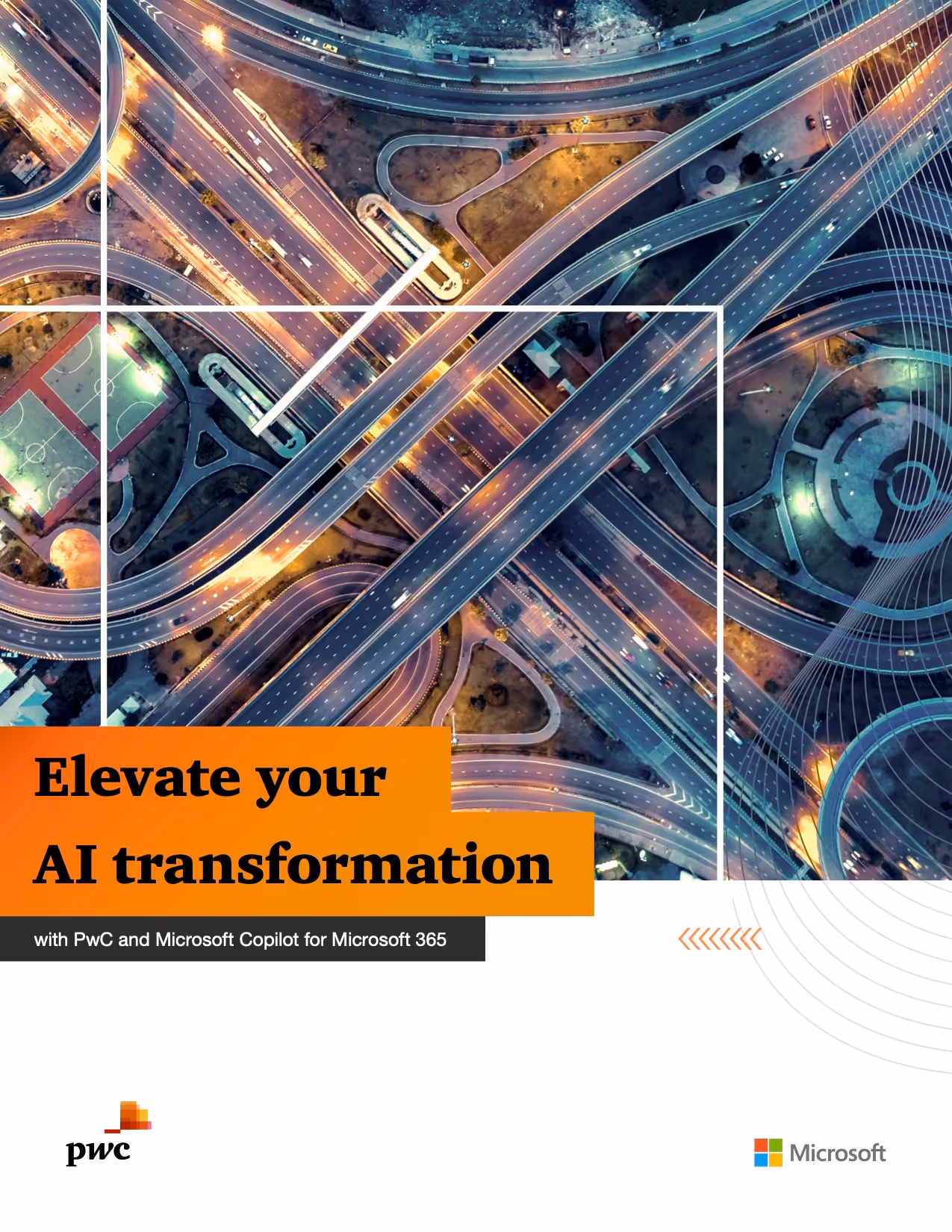 ebook cover reads 'Elevate your AI transformation with PwC and copilot for Microsoft 365'