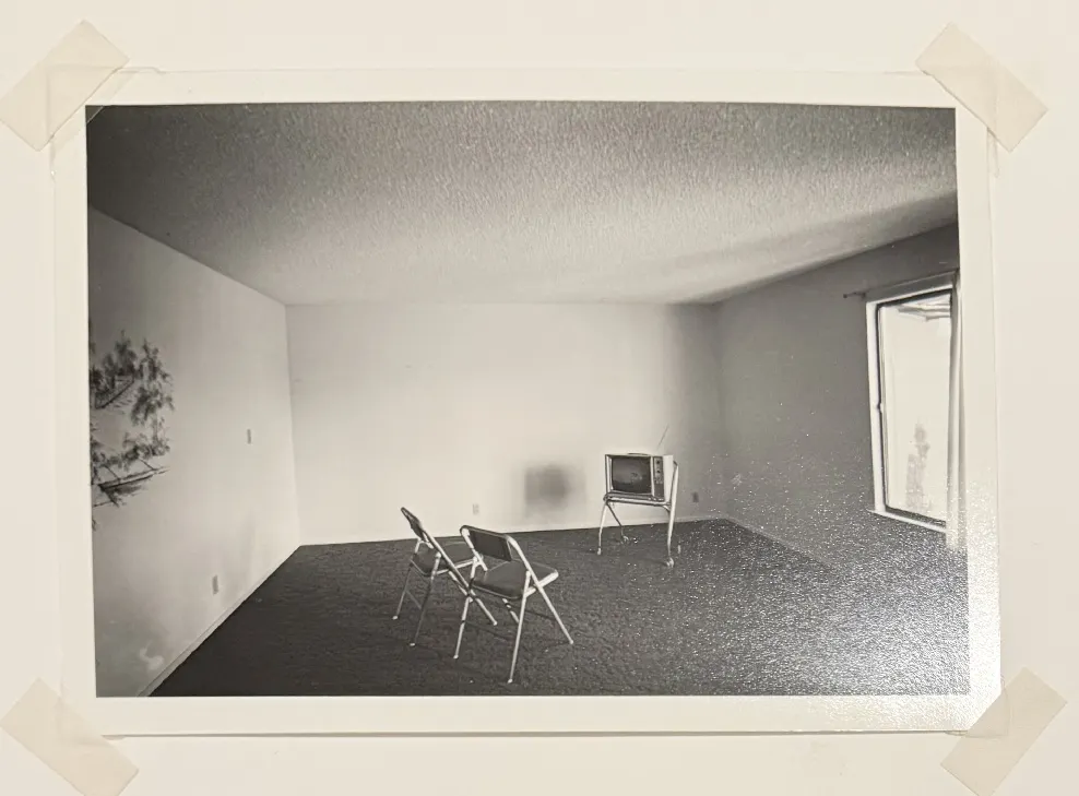Empty Room with TV & Folding Chairs, 1971 (Suburbia)