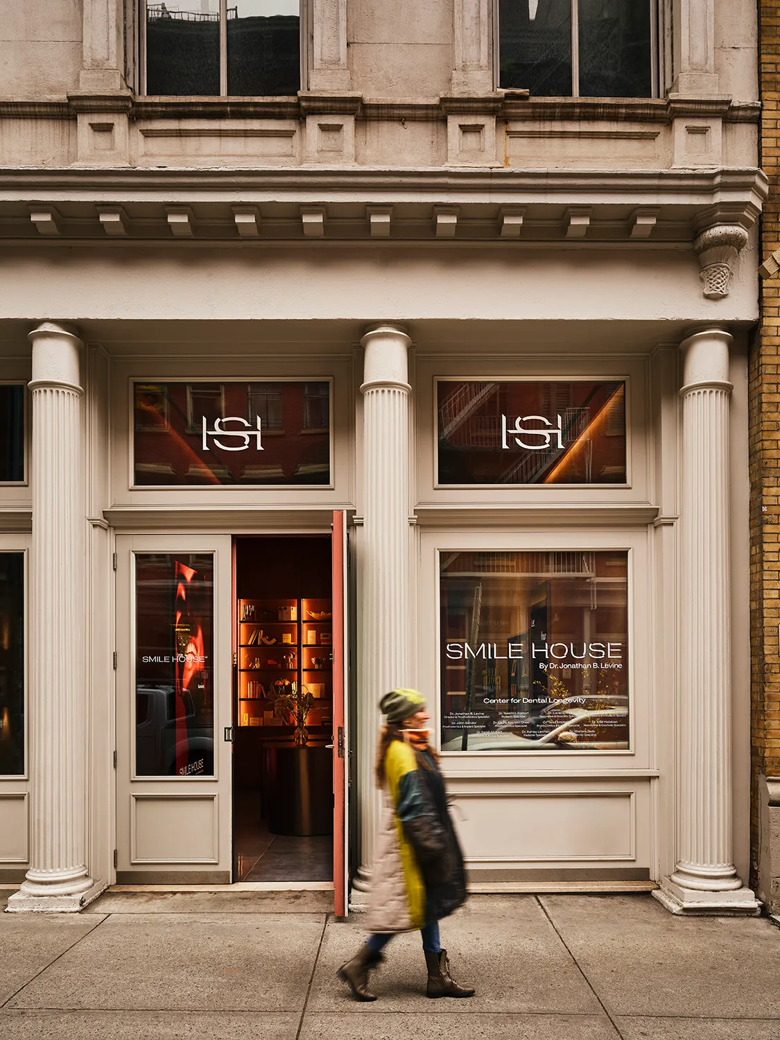 Smile House Tribeca storefront with fluted columns