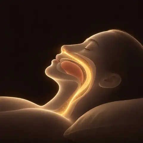 Illustration of an open airway during sleep