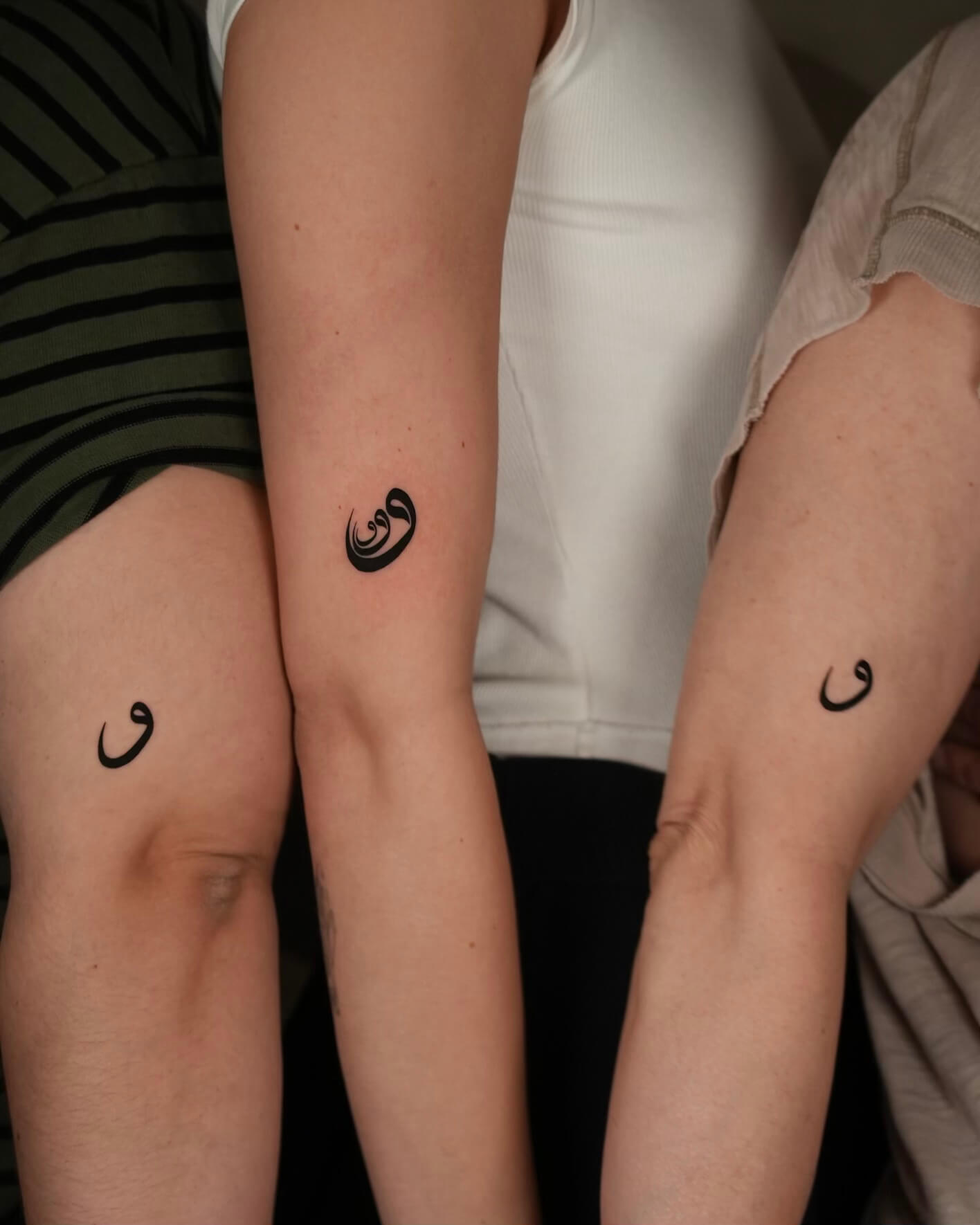 Lettering tattoo forearm close up — Monolith Studio Brooklyn