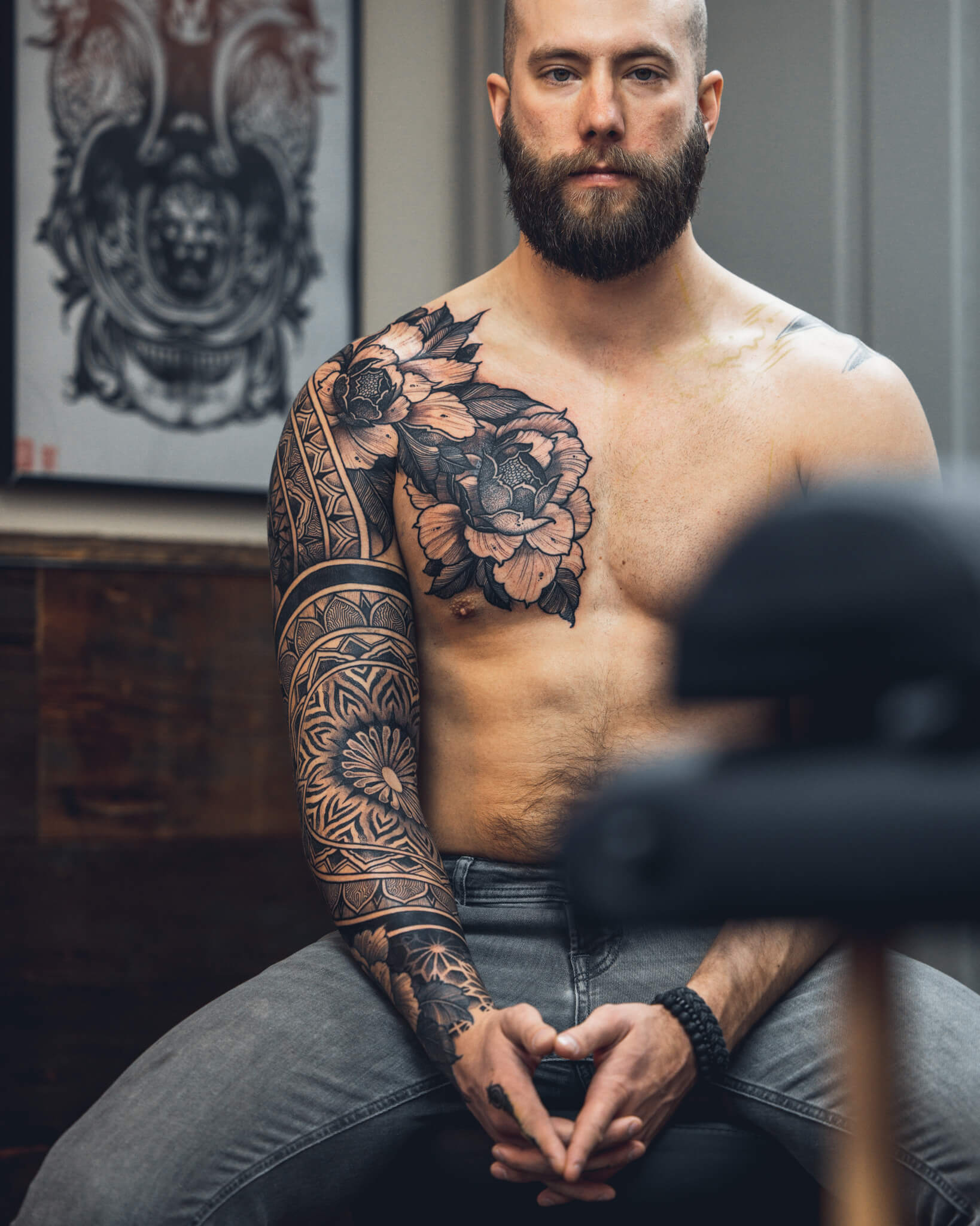 Mandala tattoo shoulder — Monolith Studio Brooklyn NYC