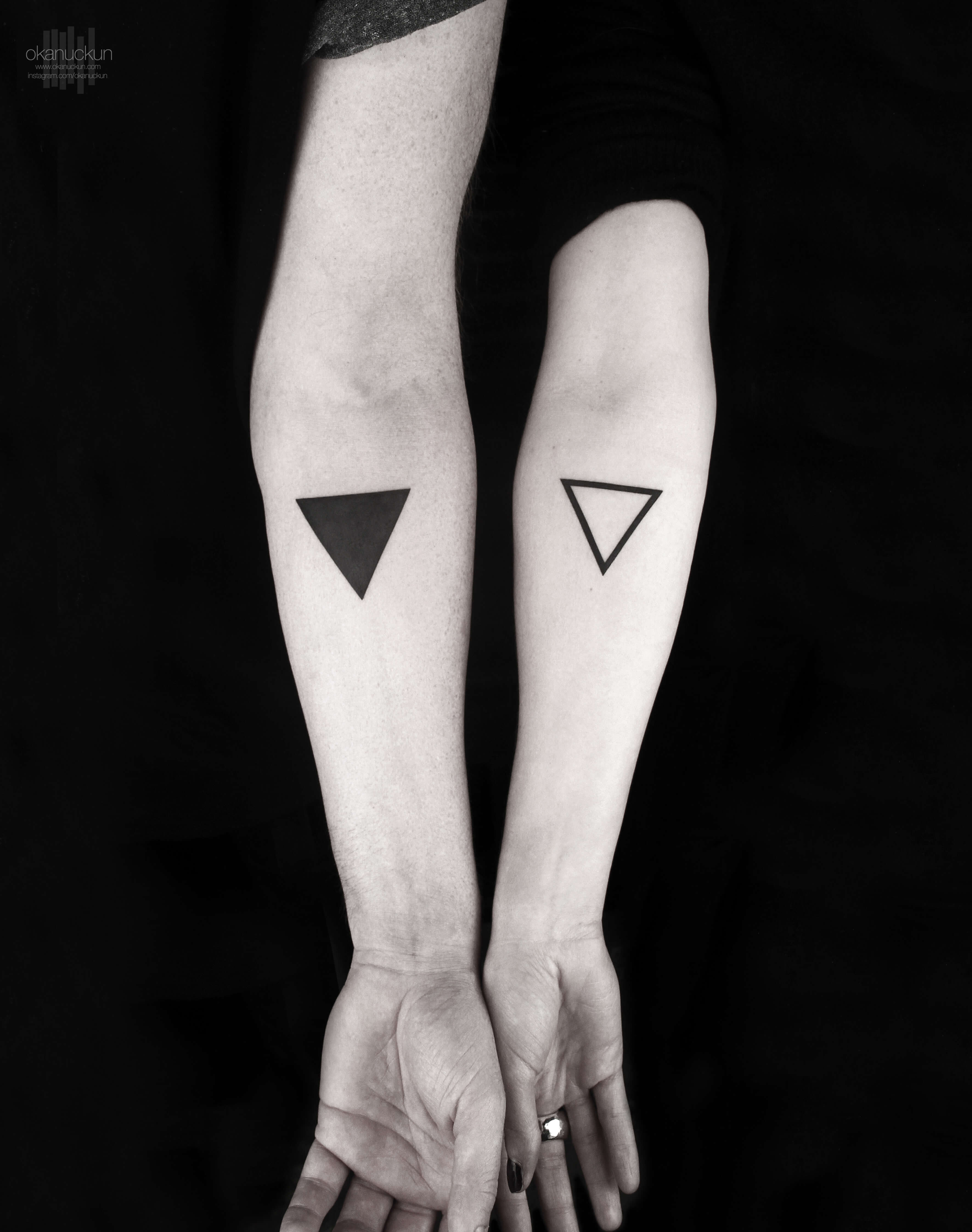 Okan Uckun triangle minimalist tattoo — Monolith Studio Brooklyn
