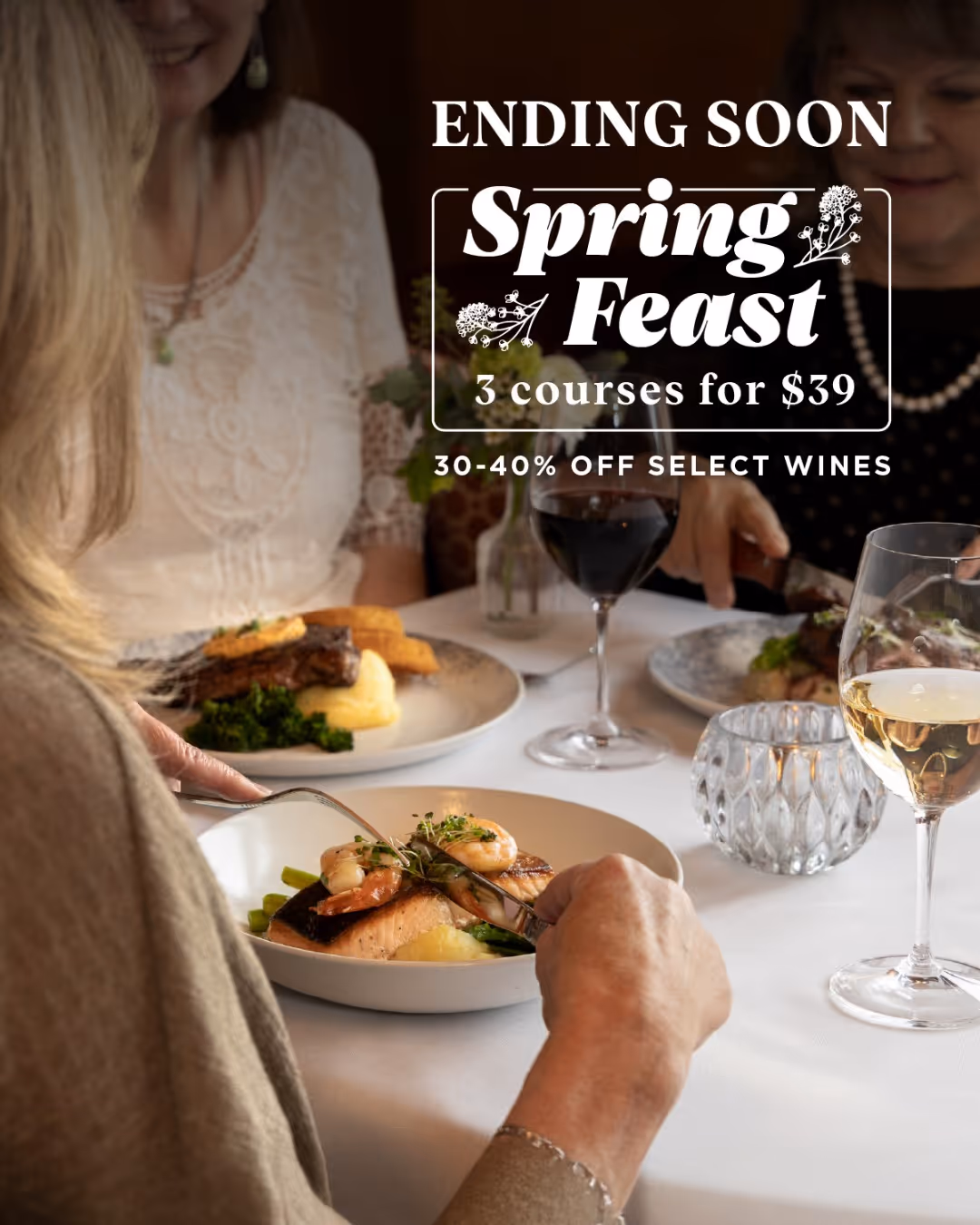 🌿 Ending soon! 🌿 Our $39 Spring Feast special ends this Wednesday, May 14th—don’t miss your chance to enjoy 3 courses for just $39!

Choose from fresh fish, vegetarian favourites, or classic Alberta steak. Plus enjoy 30-40% off bottles of select Canadian wine.🍷🇨🇦

Reservations recommended, walk-ins welcome!

#TheMapleLeafBanff #BanffEats #DineInBanff #FoodieFinds #BanffSpecials #TasteOfTheRockies