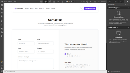 Curated X - Webflow Template And Ui Kit Static Content