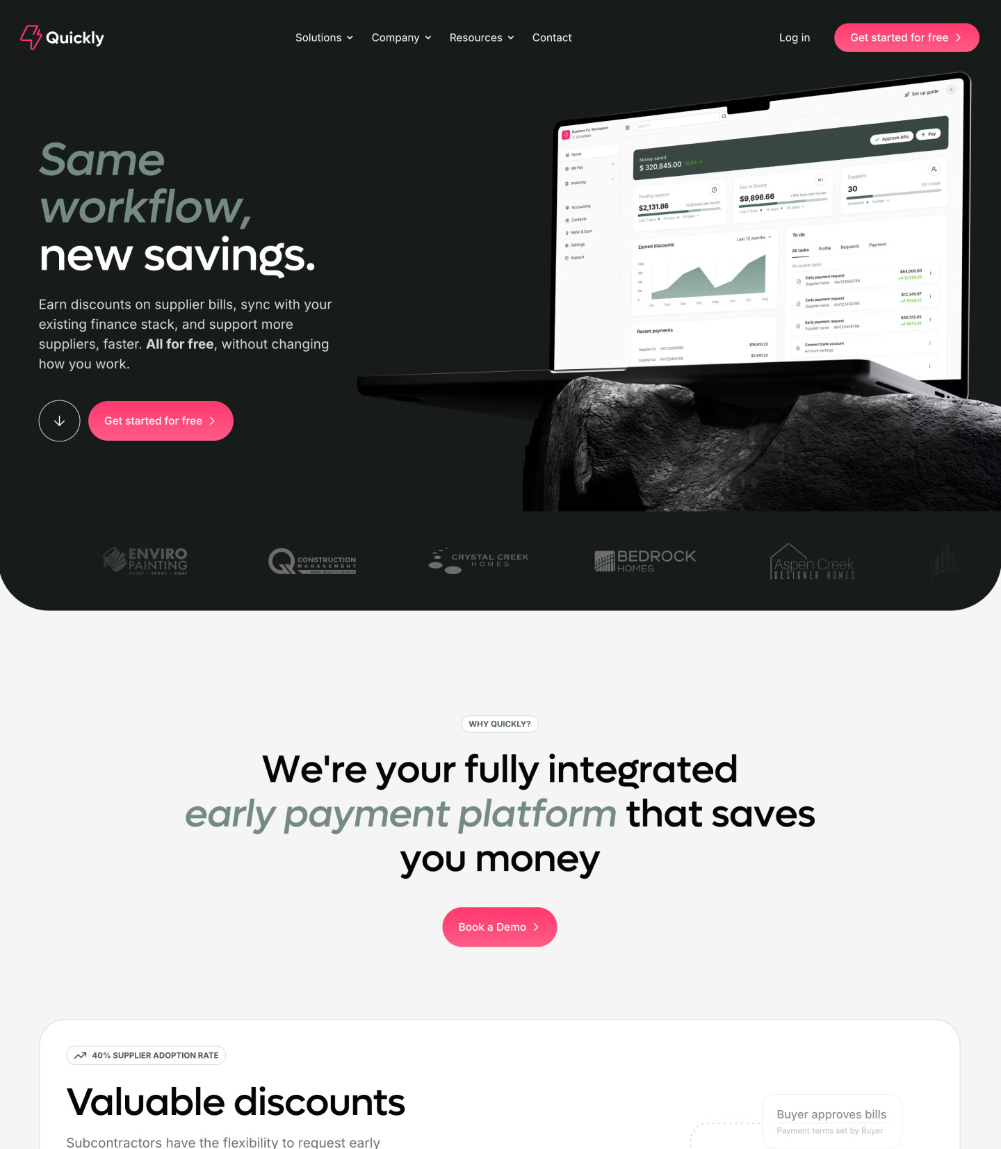 Webflow development for a fintech startup featuring custom animations, GSAP transitions and advanced JavaScript integrations for enhanced functionality.