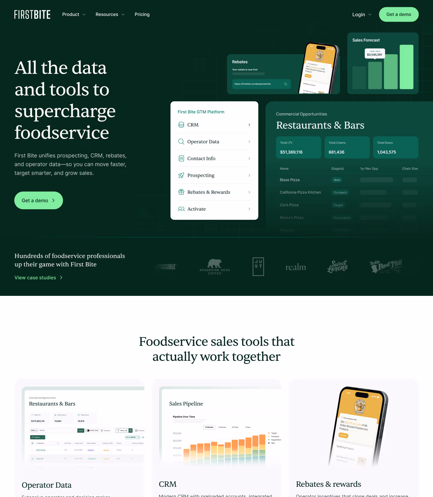 Webflow website for a foodservice startup featuring custom UI graphics