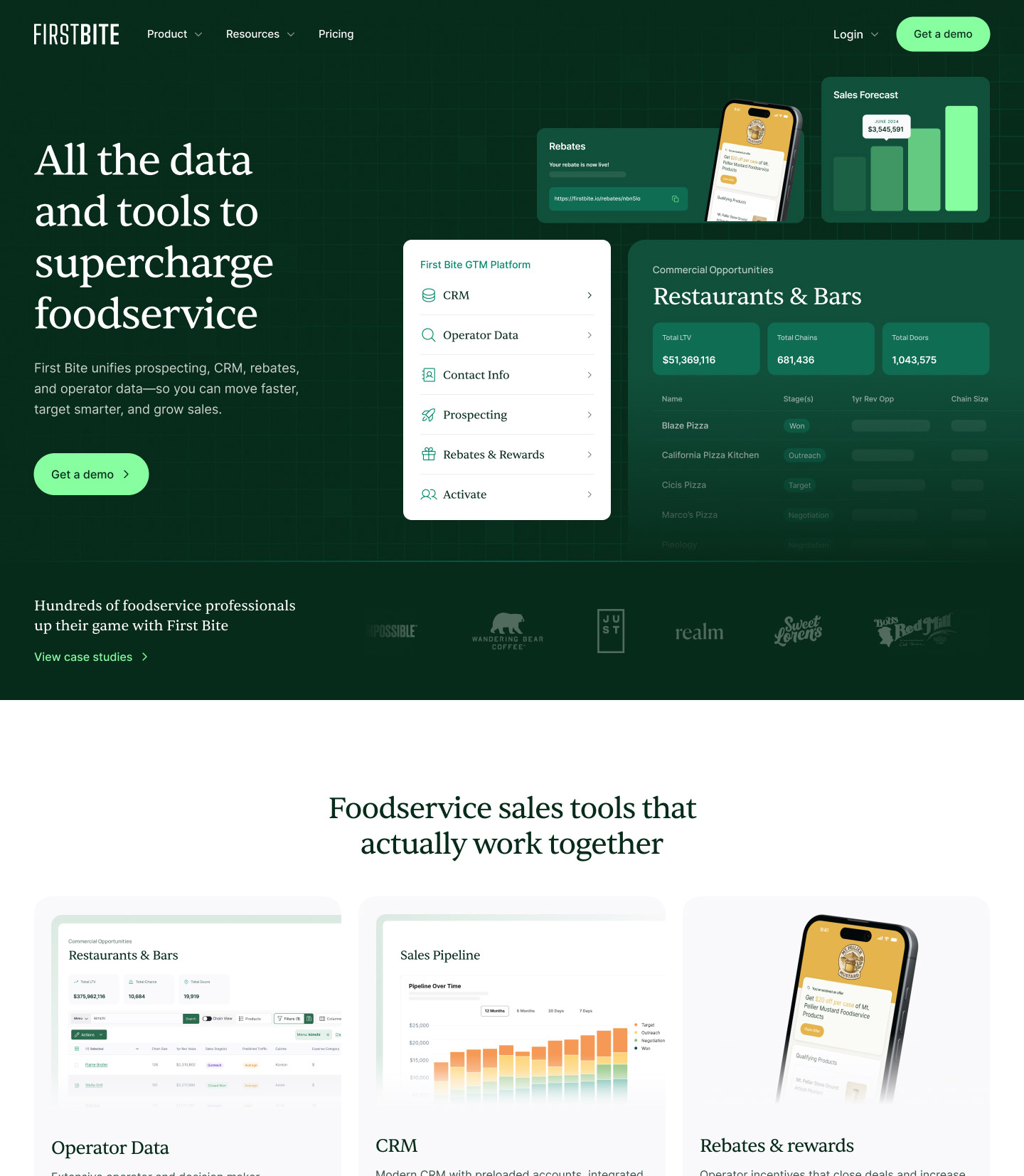Webflow website for a foodservice startup featuring custom UI graphics