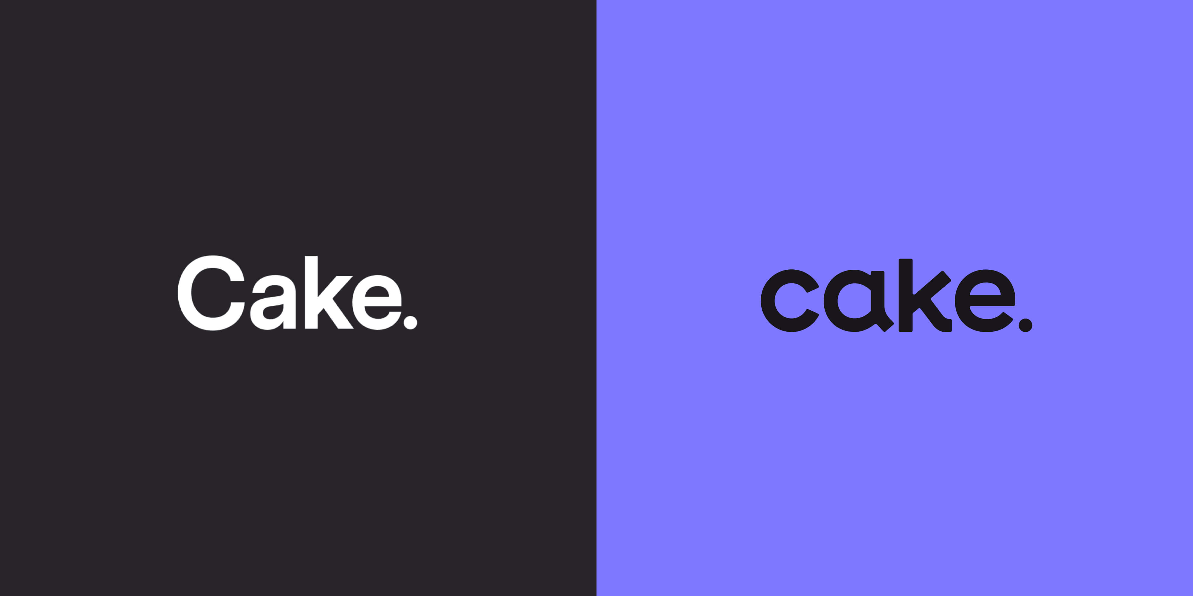 Cake custom wordmark with flowing letter connections, shown large on a clean background