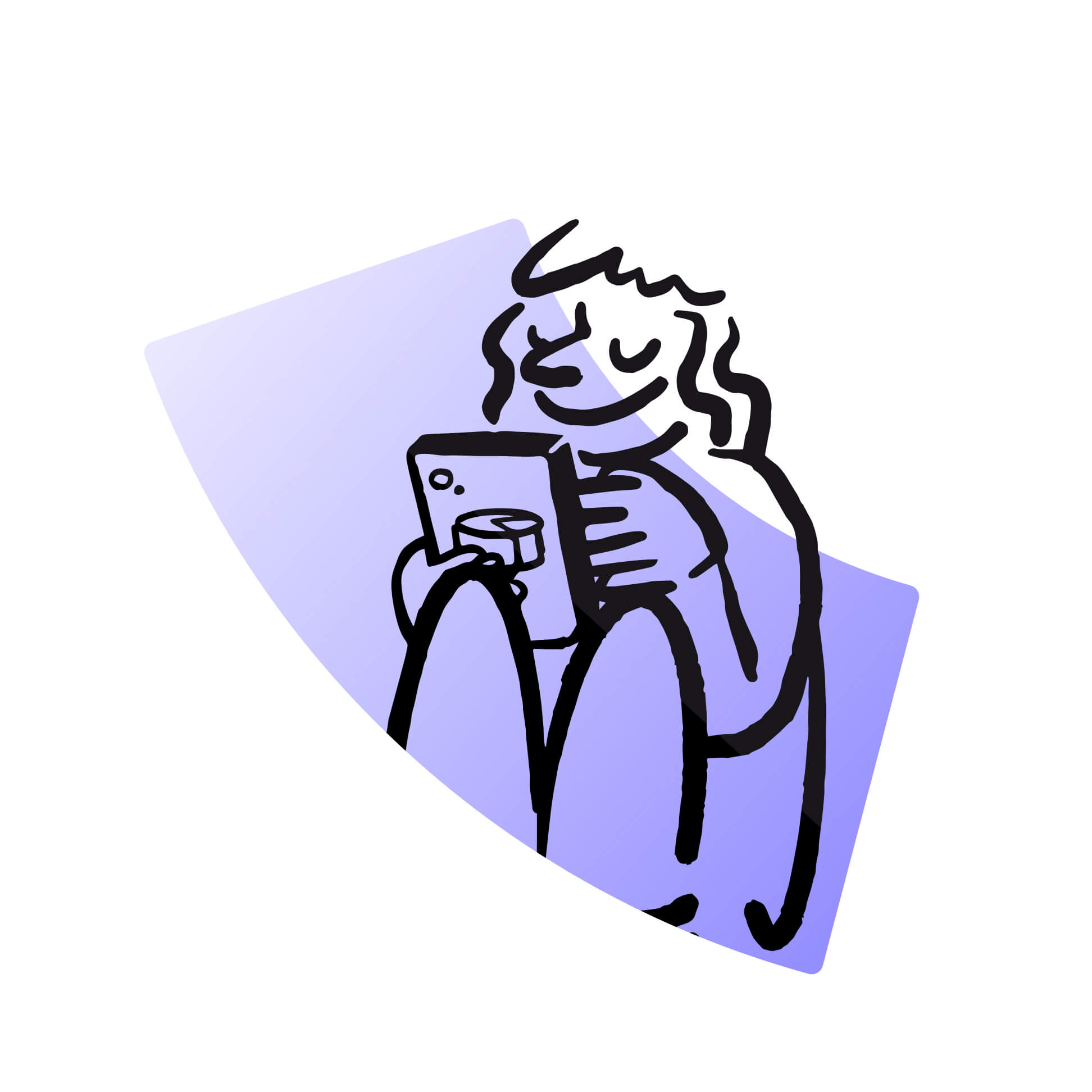 Cake custom illustration of founders at work, in the brand warm illustration style