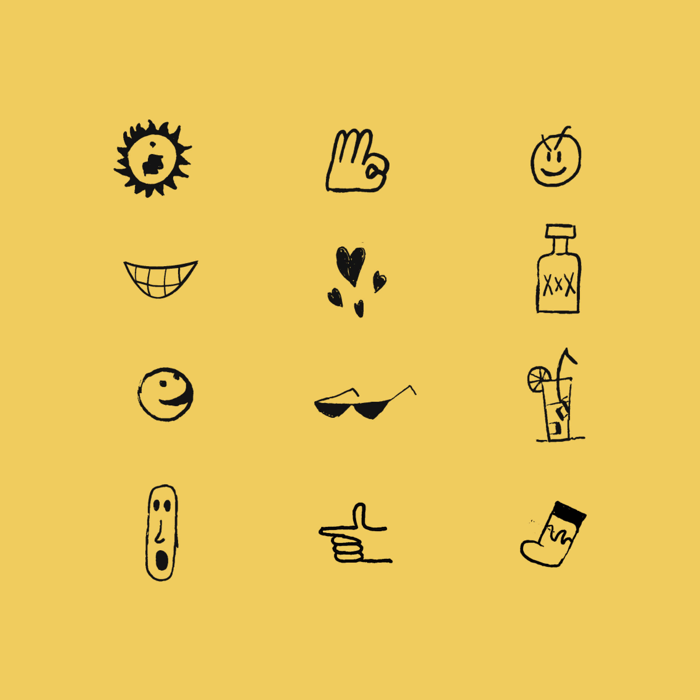 BoozeBud custom icon set for product categories including beer, wine and spirits