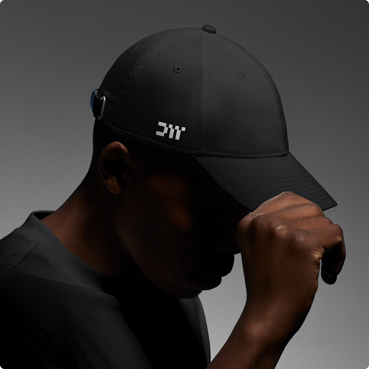 Dataweavers-branded cap featuring the DW lettermark embroidered in node-system colours