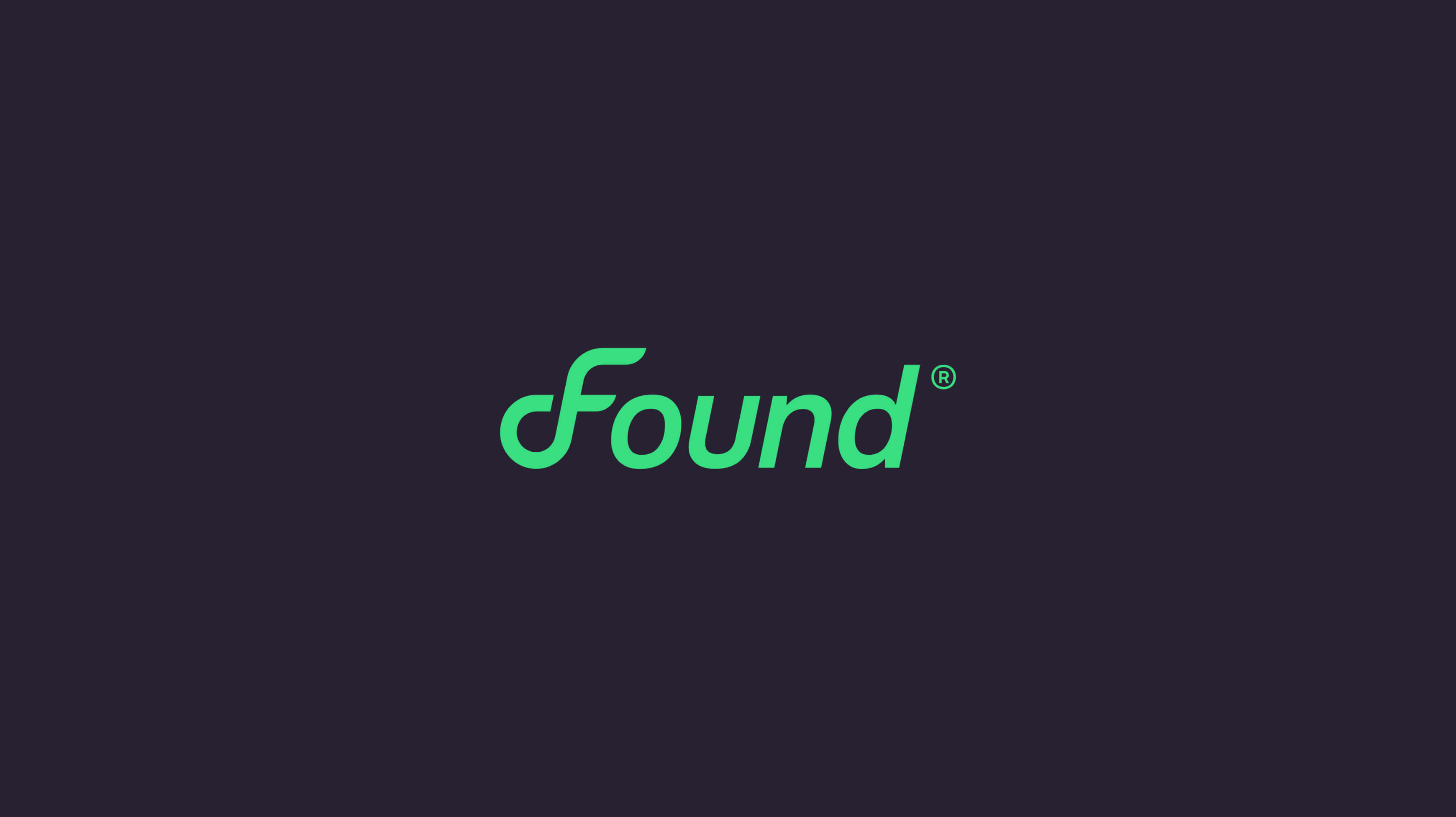 Found wordmark presented large on a clean background showing the refined letterforms