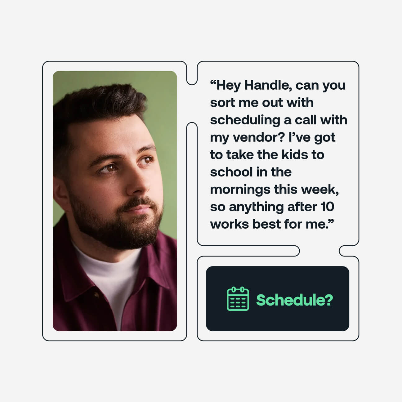 Handle product schedule screen showing AI-suggested meeting times for the user