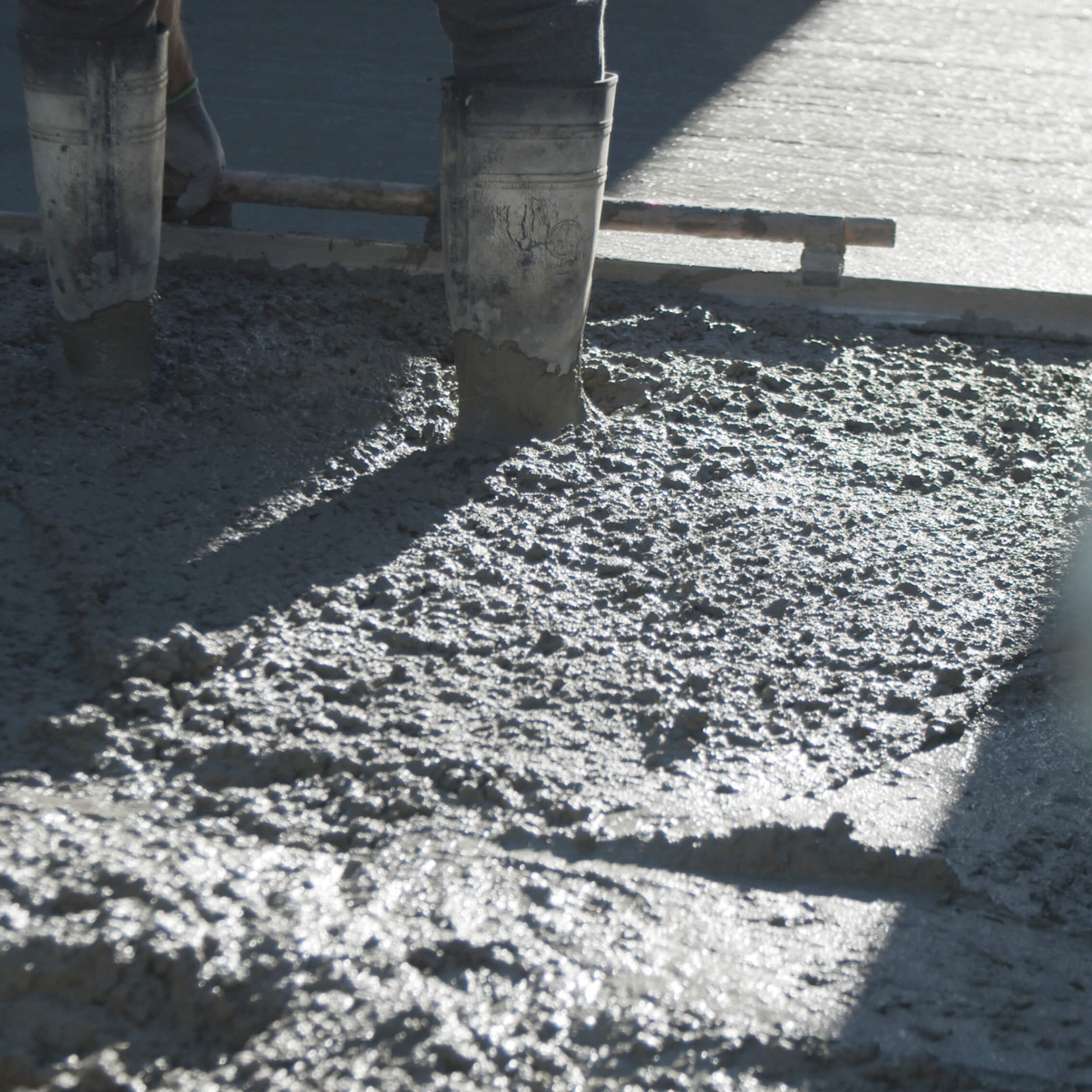 Found branded concrete mixer truck photographed on a residential site