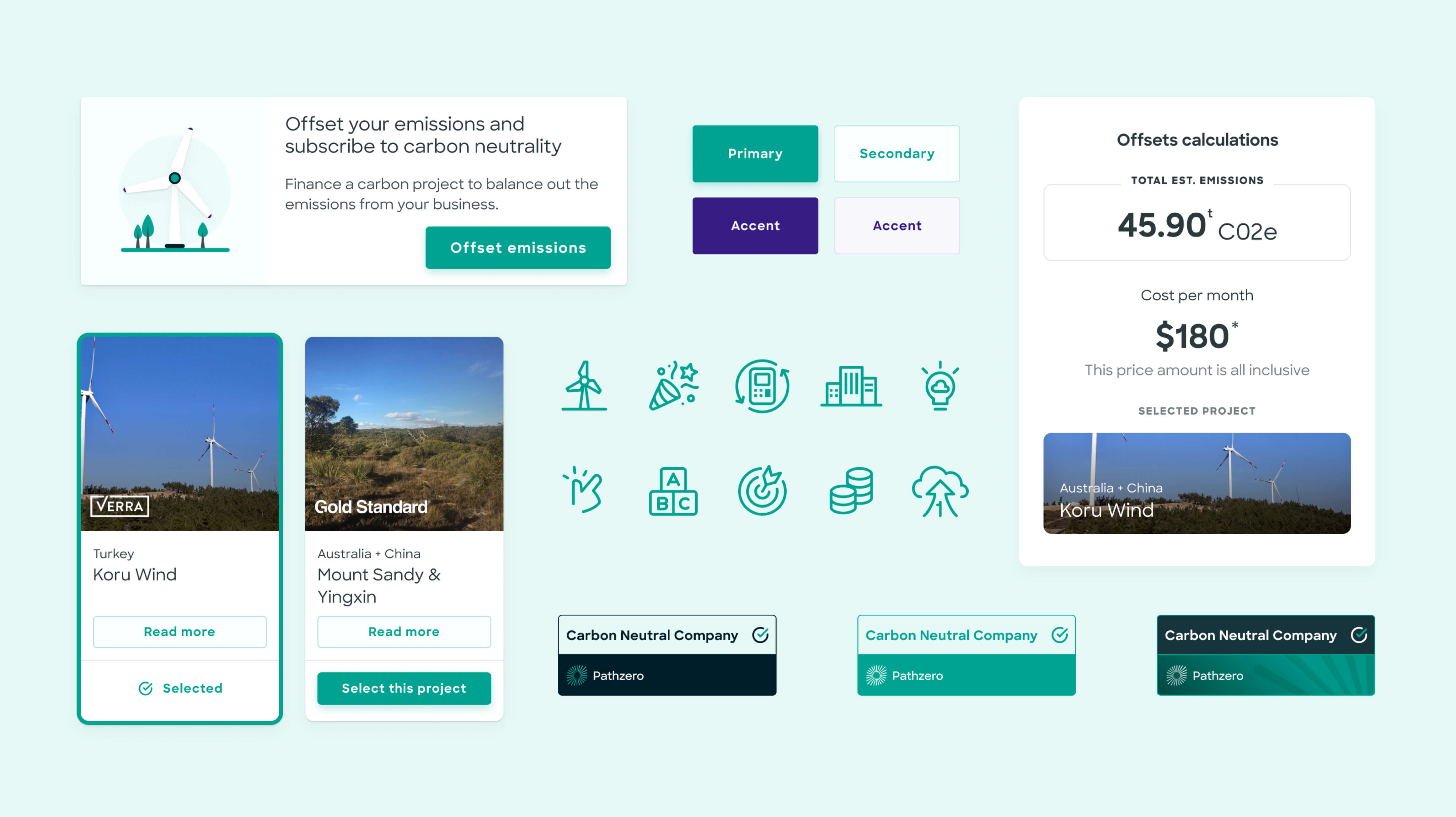 Pathzero product dashboard showing atomic-design components in the refreshed identity
