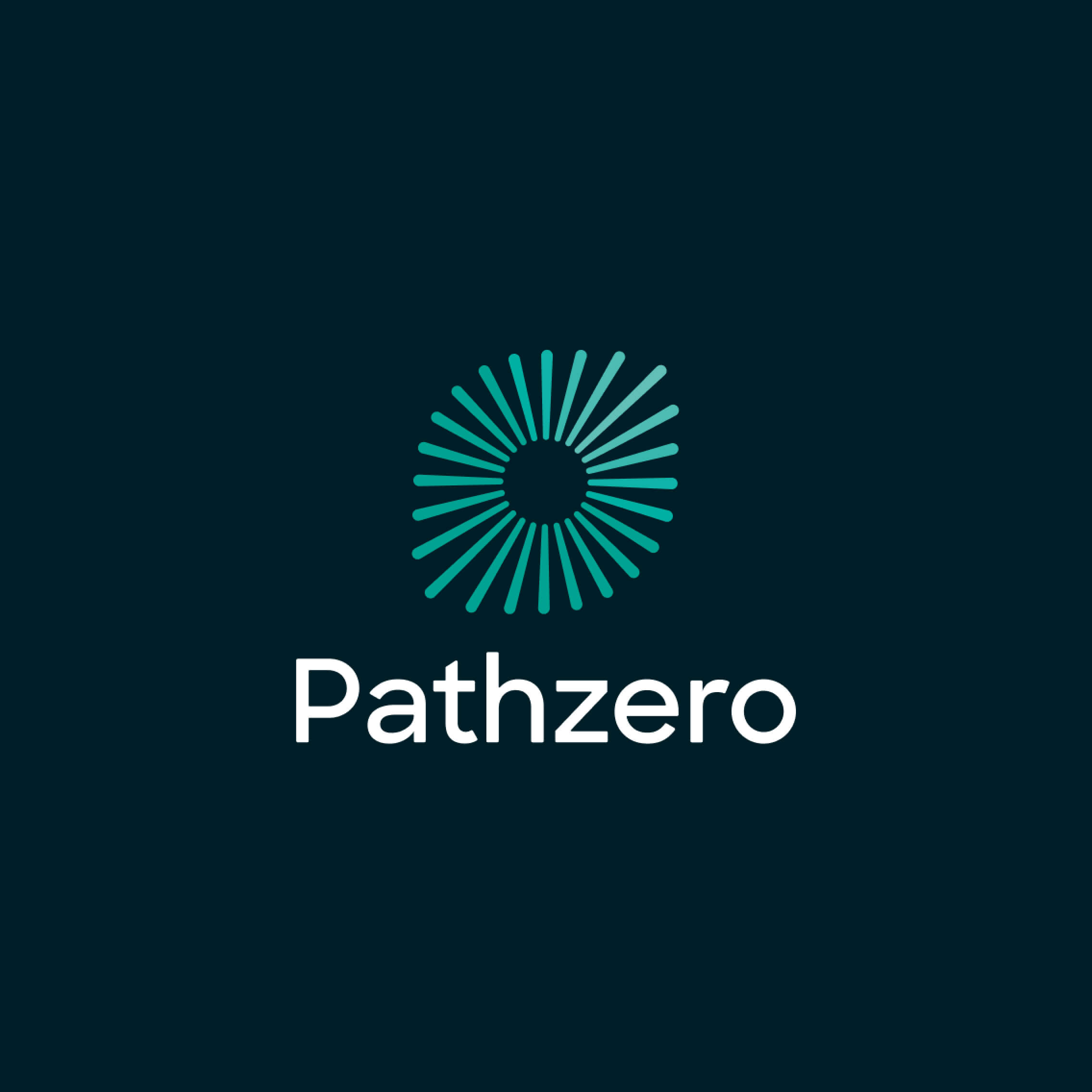 Pathzero wordmark lockup showing the refreshed carbon-SaaS brand identity