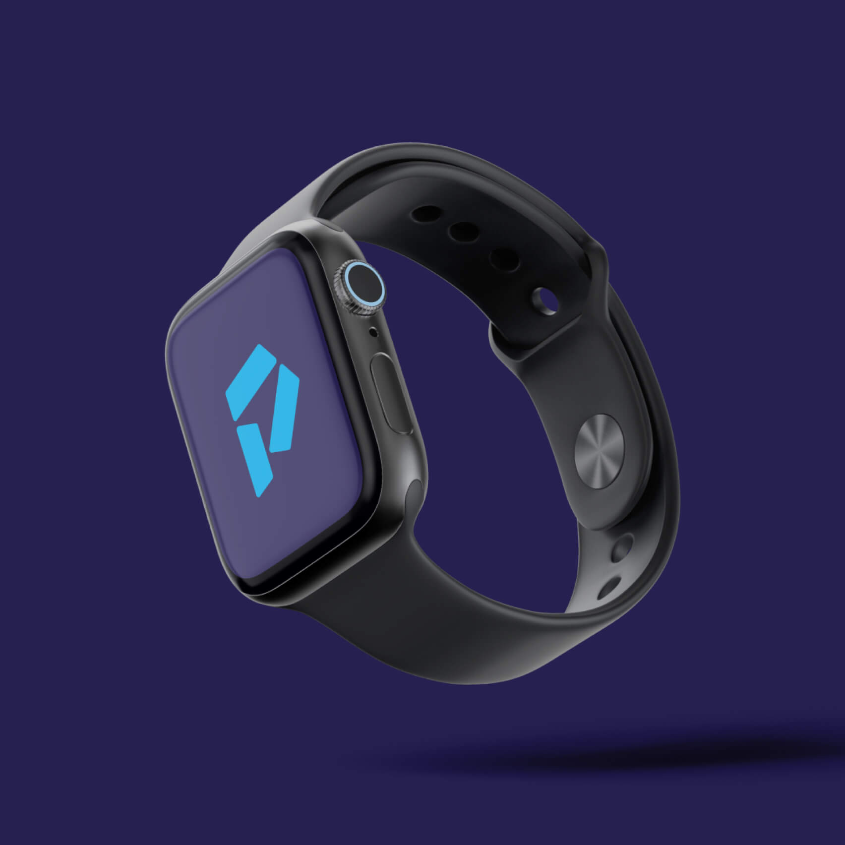 PropHero brand identity on a watch face mockup showing the timepiece in the brand palette