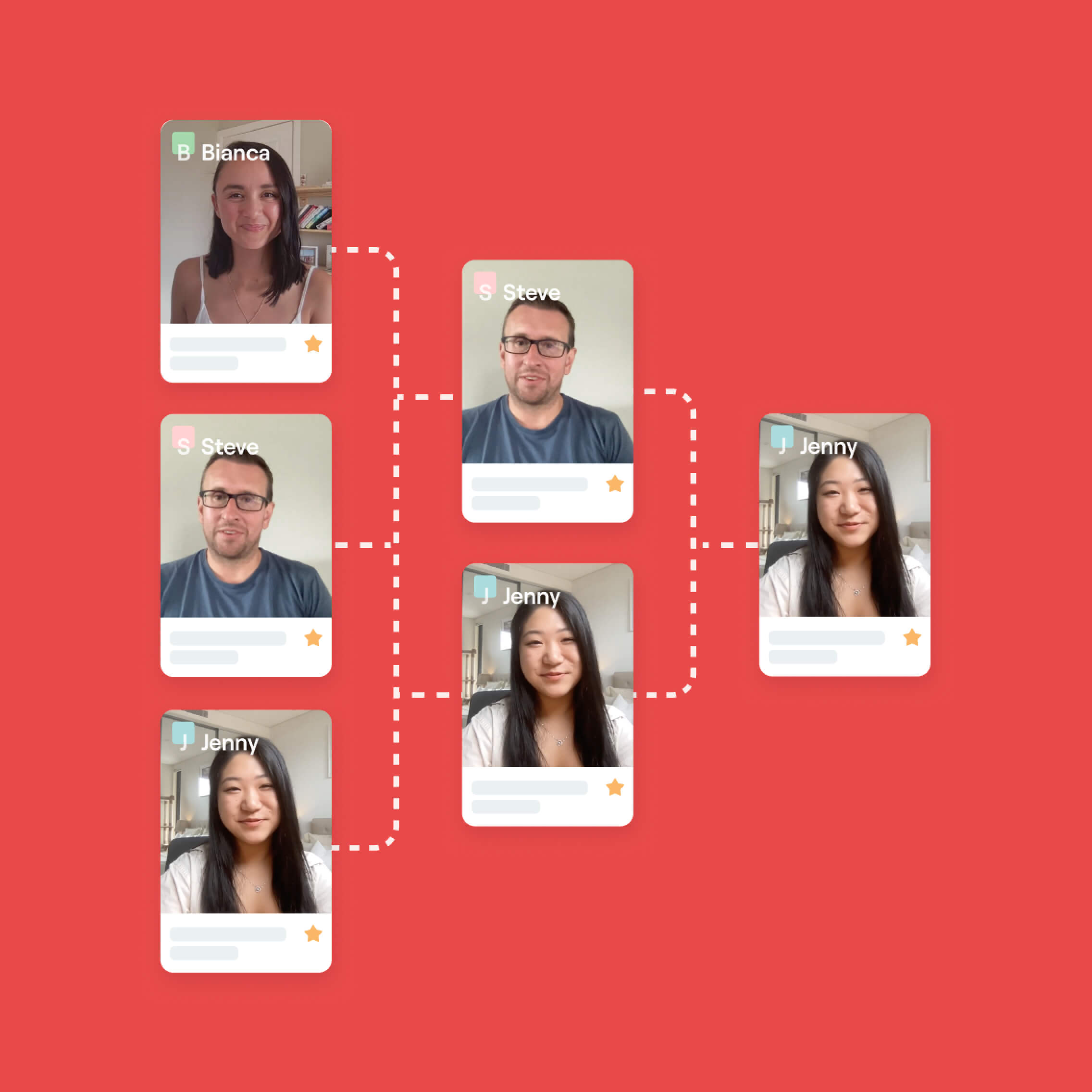 Vouch animated explainer asset showing the brand playful graphic system in motion