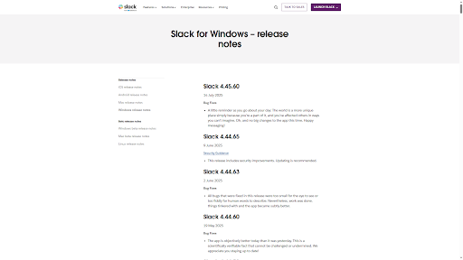 Slack Changelog Example