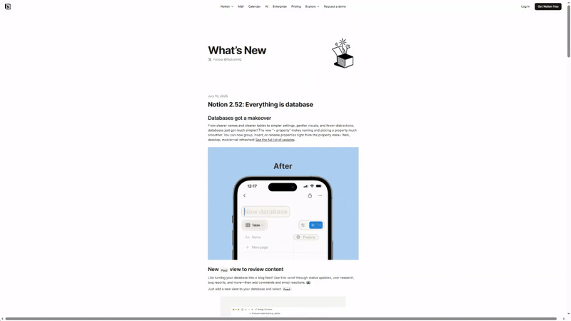 Notion Changelog Sample