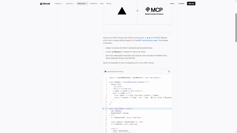 Vercel Changelog Example