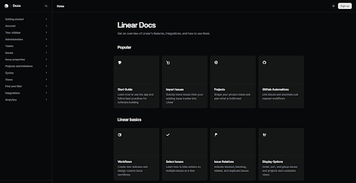 Linear Help Doc Example