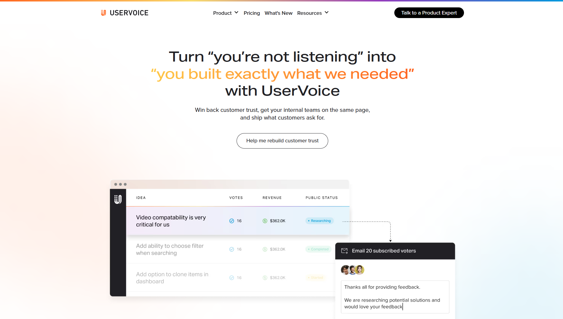 uservoice frill Alternatives