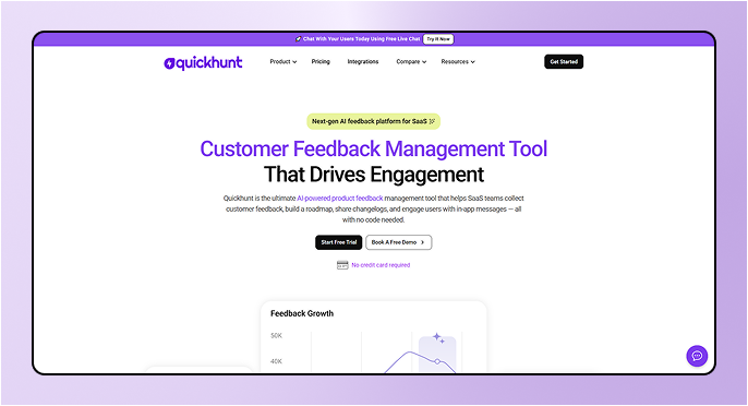 Quickhunt Best All-in-One Product Roadmap & Feedback Tool