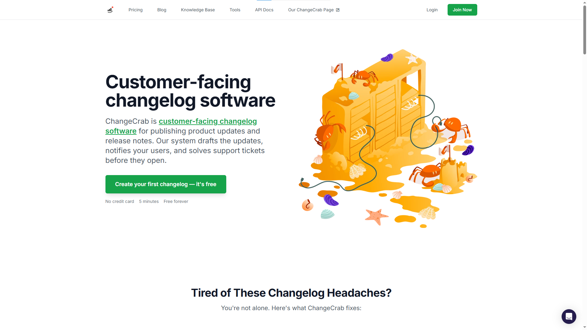 Changecrab changelog tool