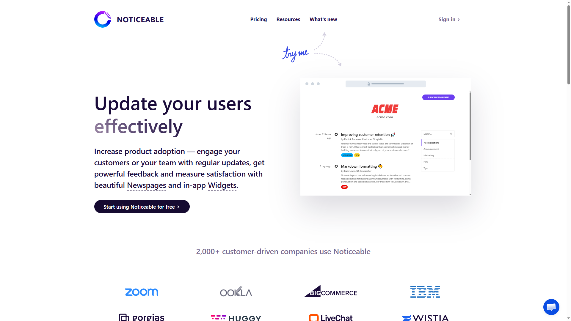 Noticeable changelog tool