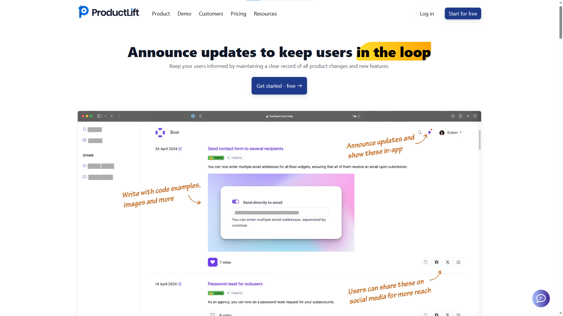 Productlift changelog tool
