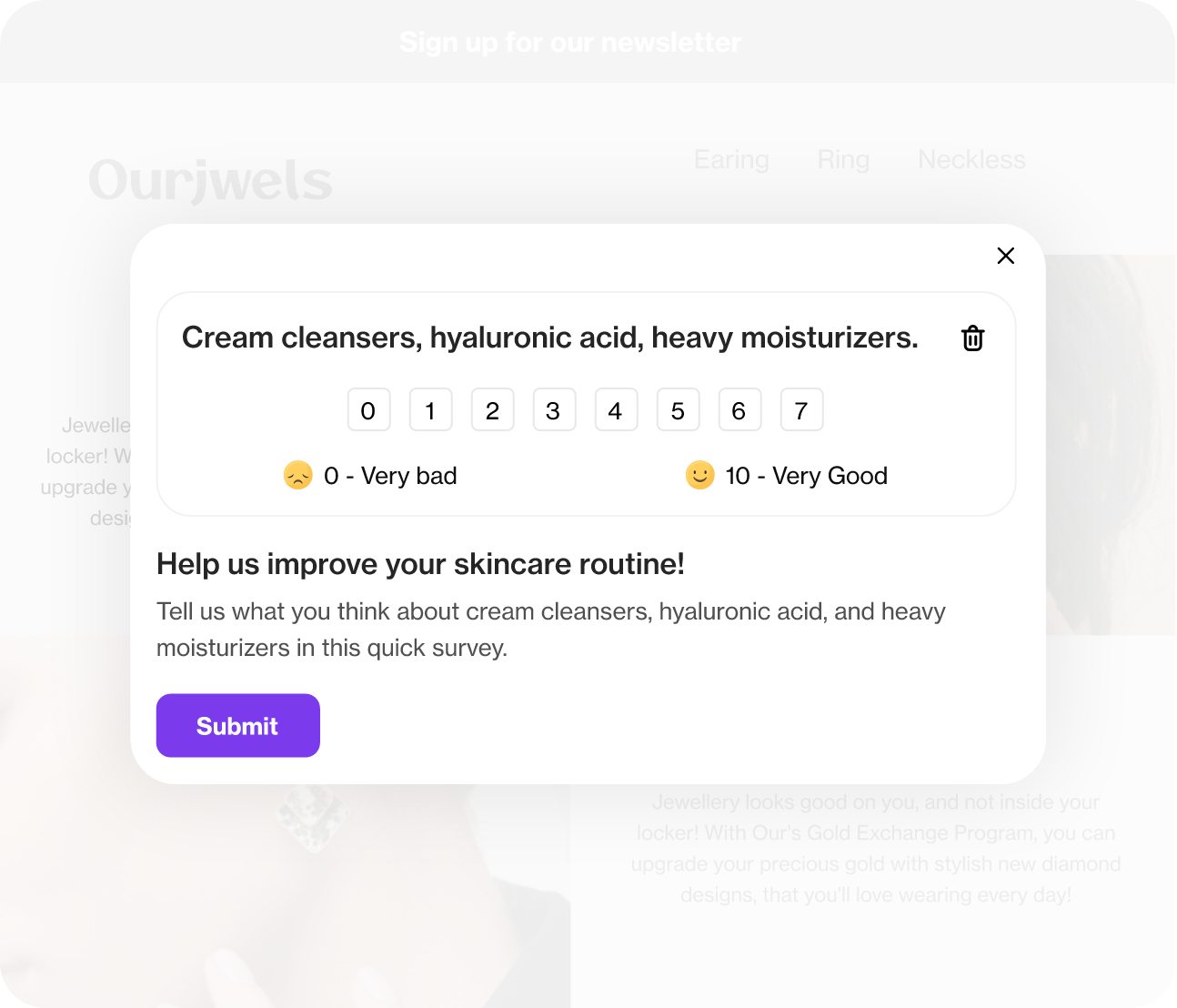 In-app messaging survey