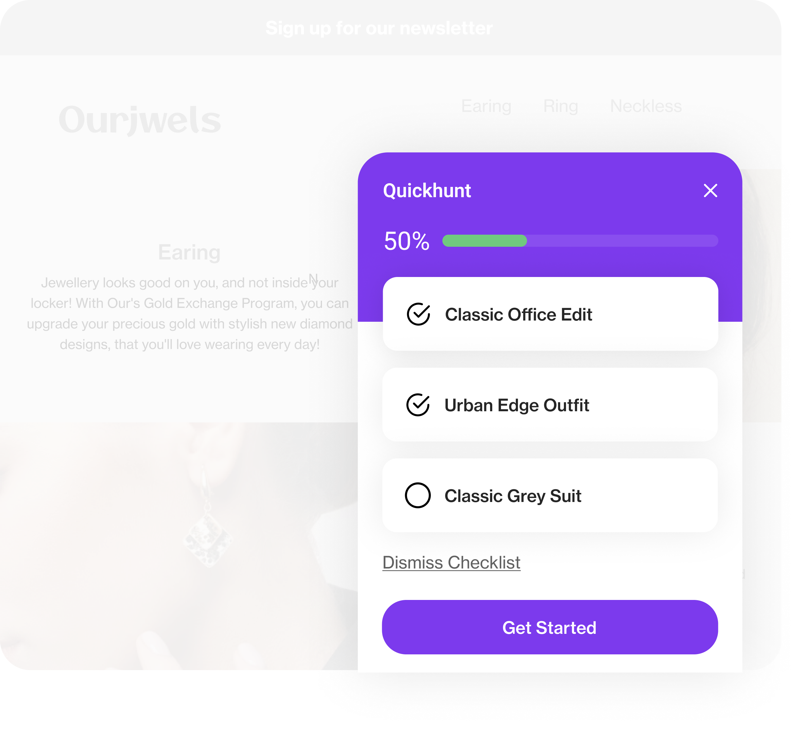 In-app messaging checklists