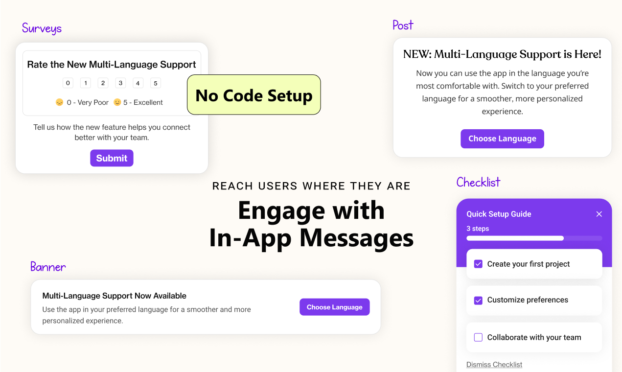 Quickhunt In-App Messaging Tool