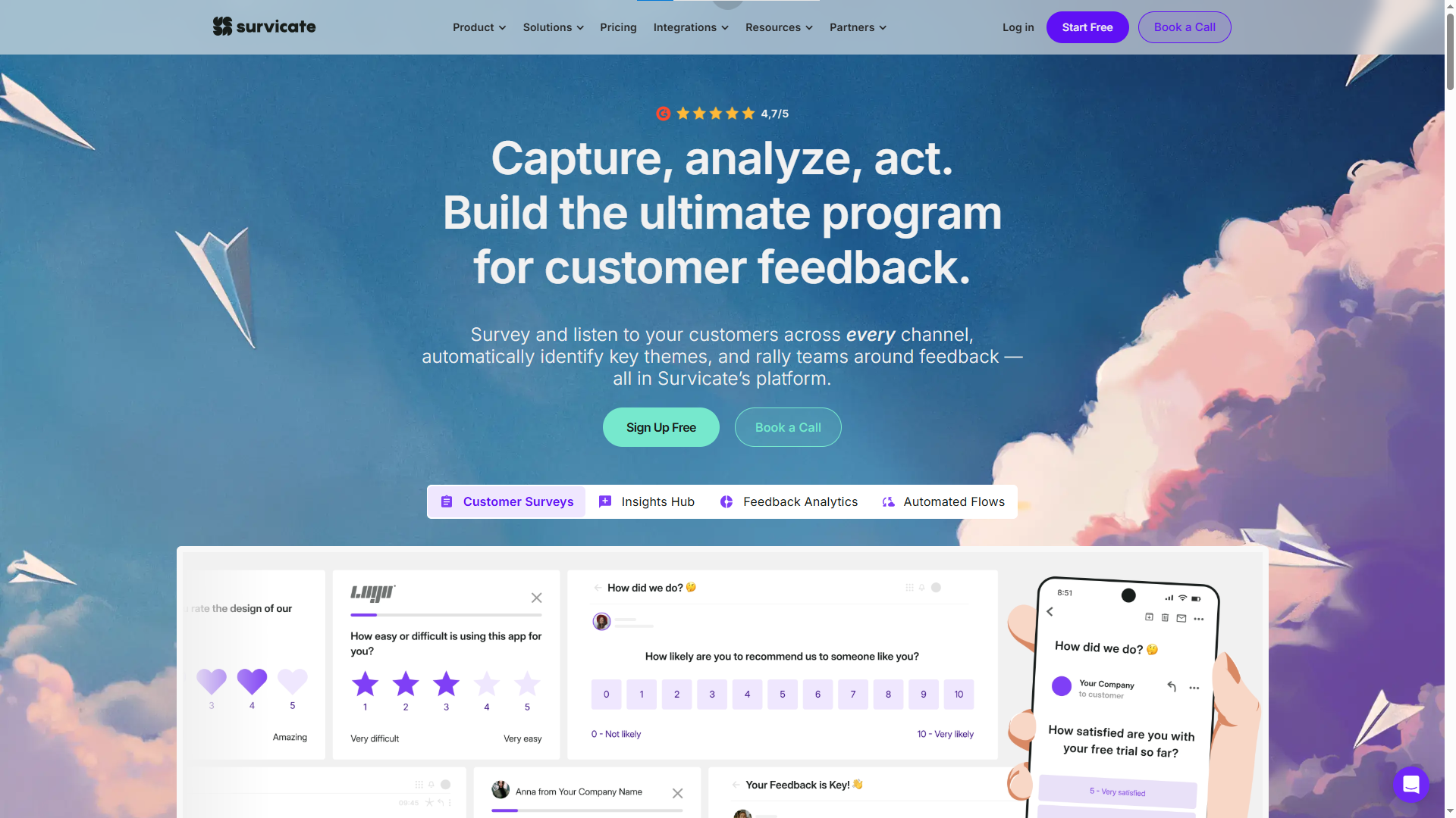 Survicate product feedback tool