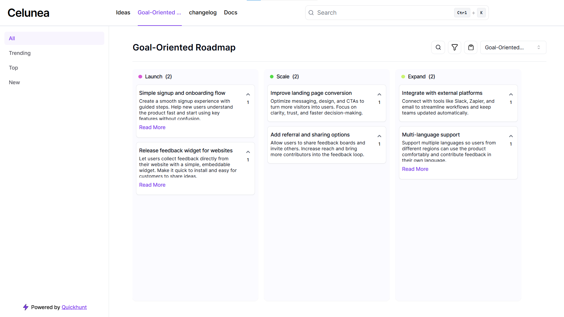 Goal-Oriented Roadmap Example