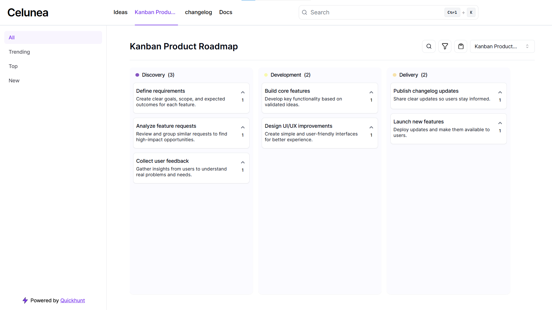 Kanban Product Roadmap Example