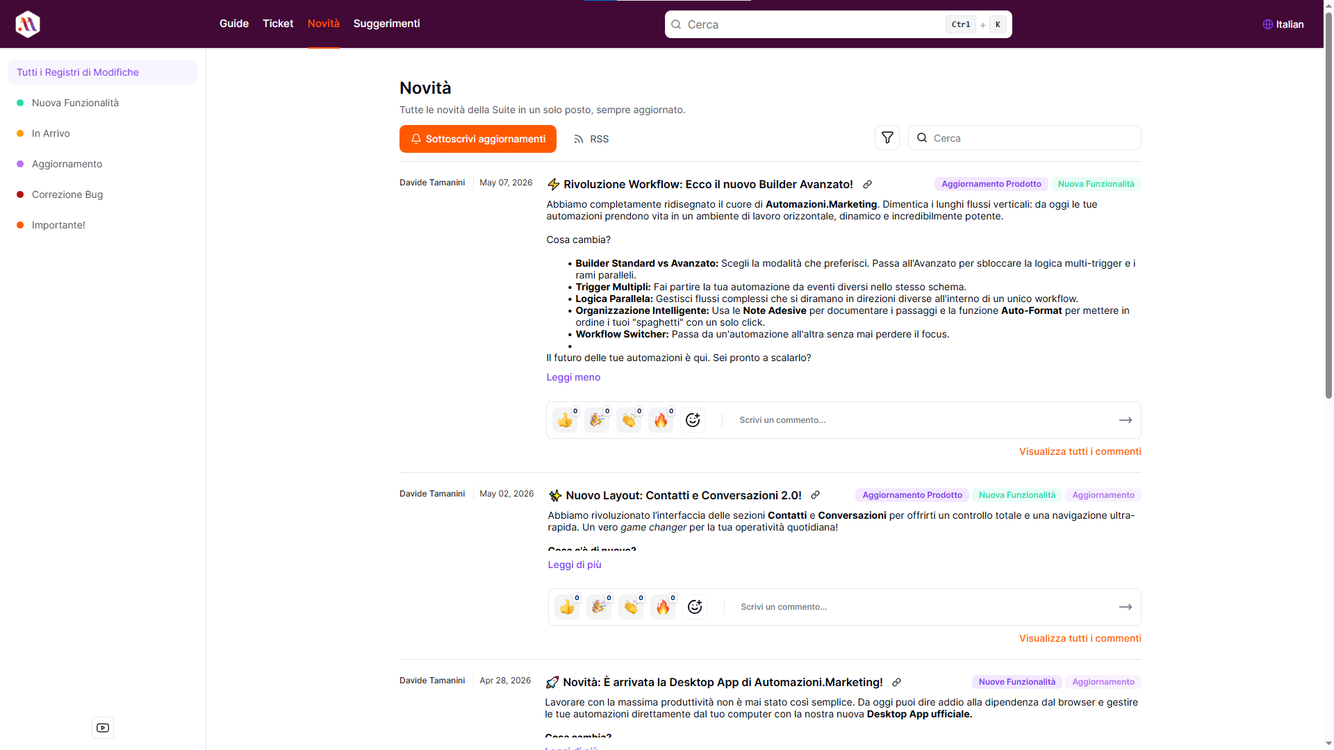 quickhunt changelog tool