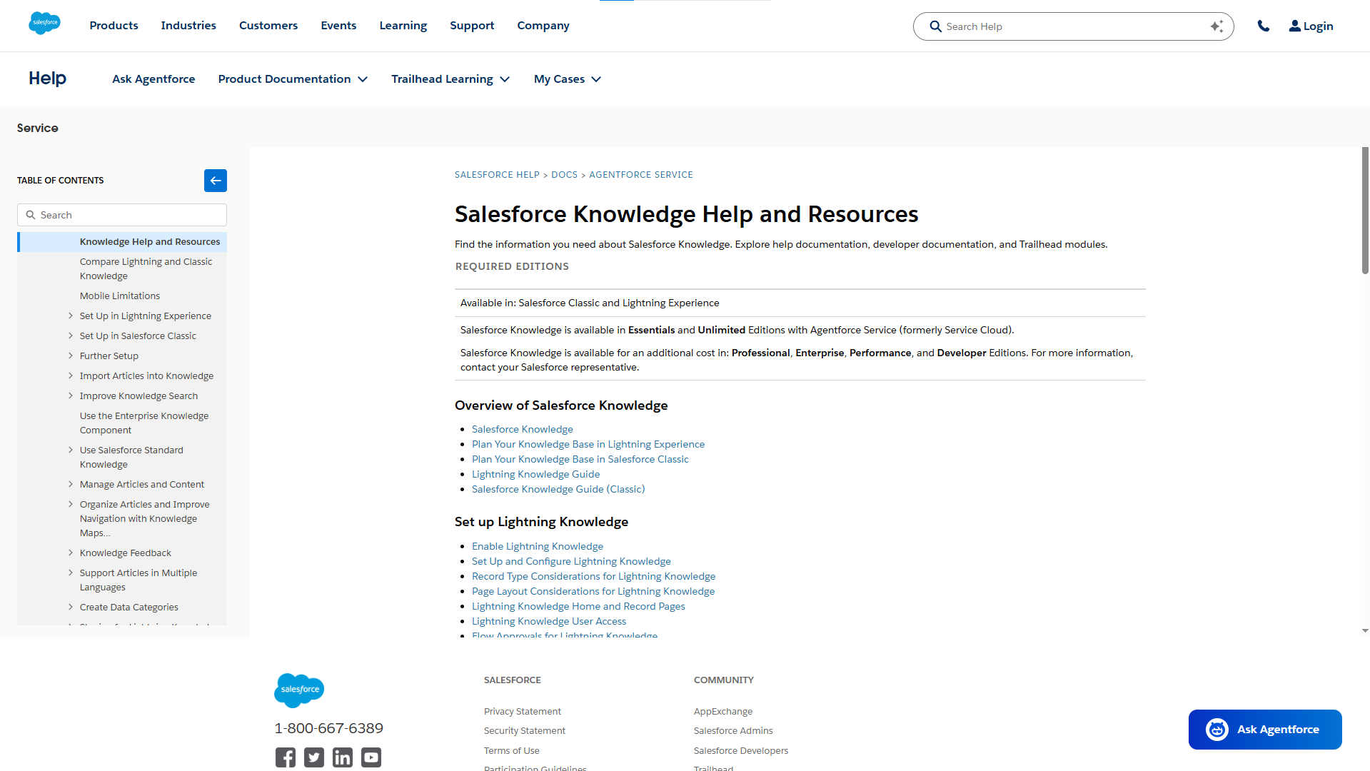 Salesforce Knowledge Base example