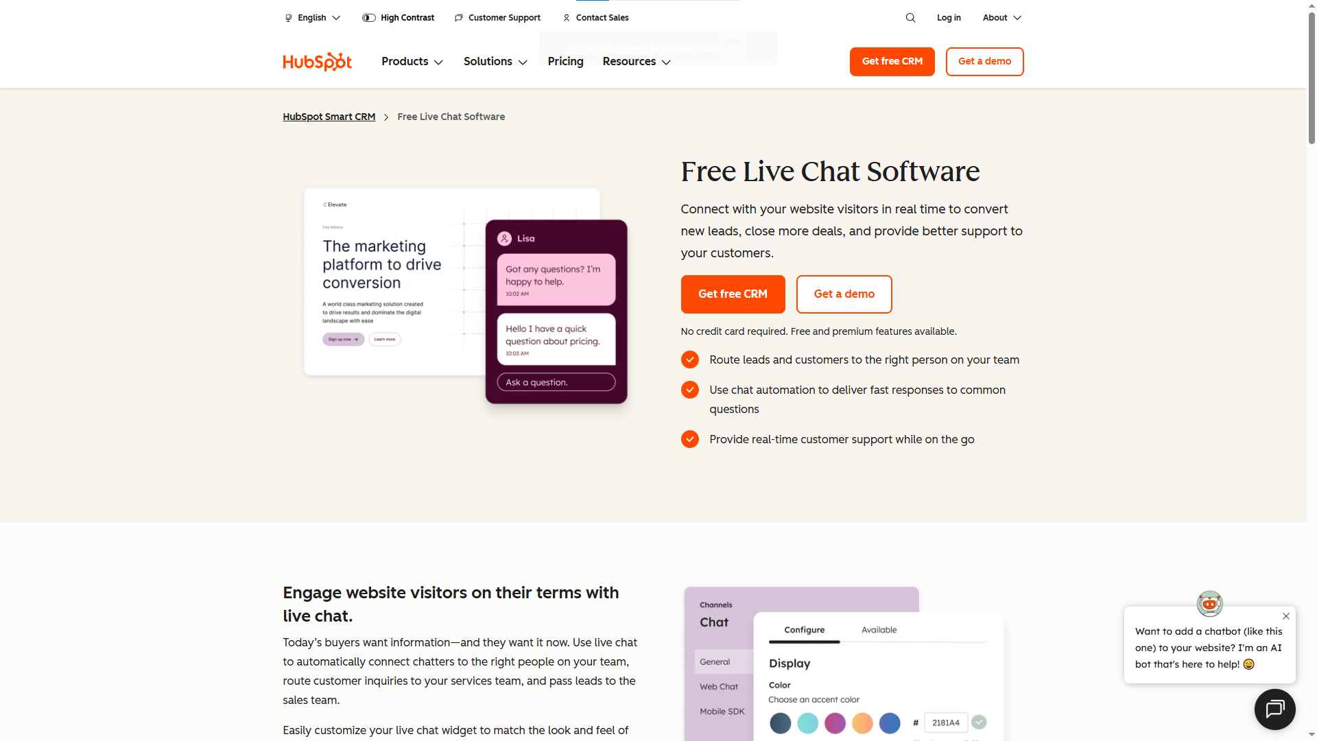 hubspot LiveChat Alternatives